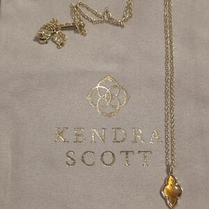 Kendra Scott Gold Necklace with Yellow Pendant
